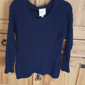 Pink Rose cable knit sweater.  Blue. Size M.